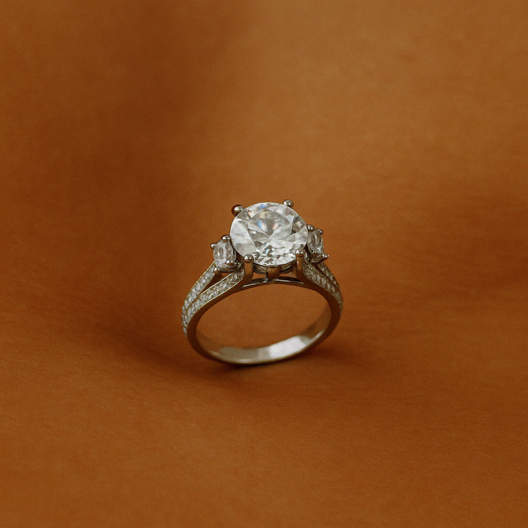 Truly Custom Round Cut Created Ruby Fashion Engagement Ring