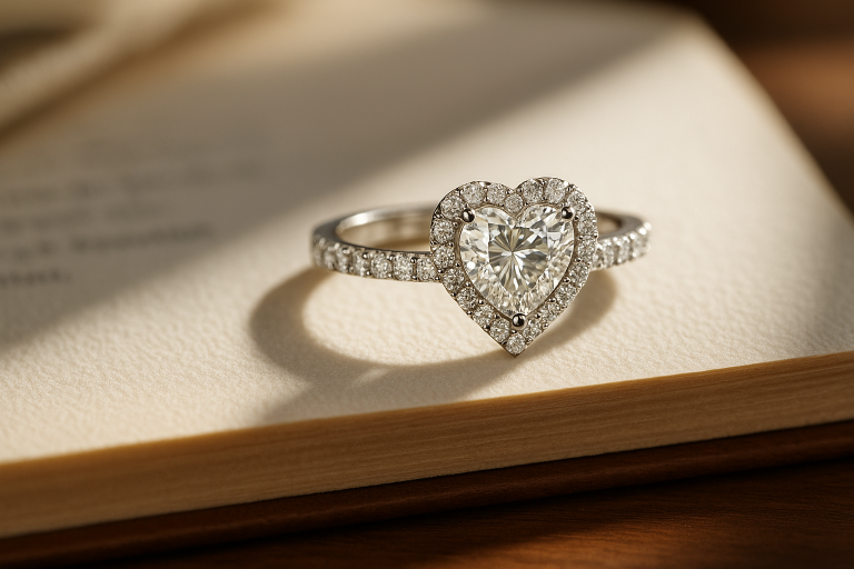 Heart Shape Created Lab Grown Diamond Wedding Ring