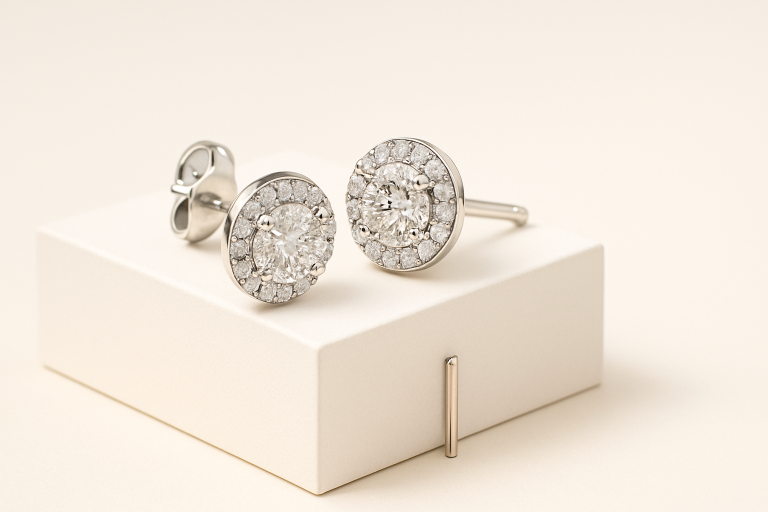Three Prong Martini Stud Earrings